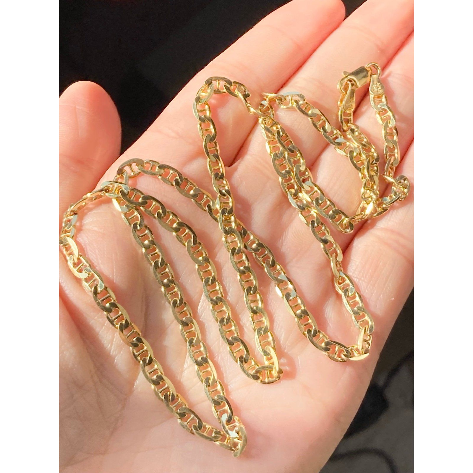 Lirm 925 Italy Sterling Silver 14k Gold Vermeil Mariner Necklace